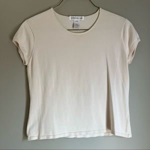 Jones New York large cream silk and nylon knit top